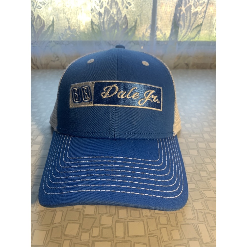 Nascar NWT Dale Earnhardt Jr #88 Snap Mesh Back Trucker Blue White Ladies Fit